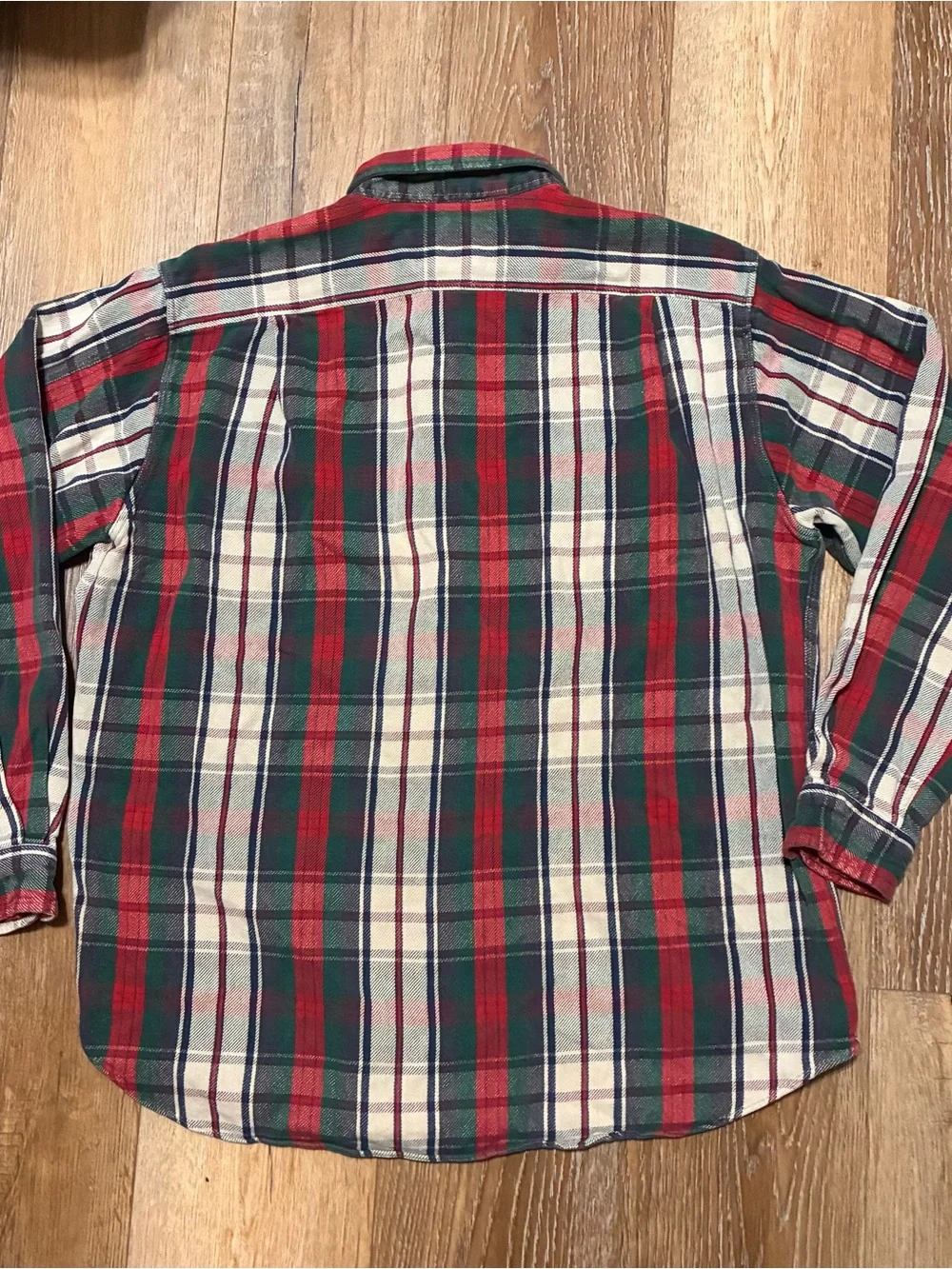 Polo Ralph Lauren Sportsman Red Green Plaid Button-Down Flannel Shirt L 90s